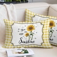thumbnail image 1 of Sunflowers Pillow Covers 24"x36", Yellow Floral Botanical Checkered Farmhouse Soft Brushed Microfiber Breathable Throw Pillow Covers, Pillowcase with Zipper for Couch Sofa Bedroom Living Room, 1 of 9