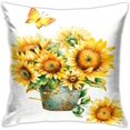 thumbnail image 1 of Sunflowers Pillowcases Yellow Flowers Golden Butterfly in a Rusty Iron Bucket Pillow Case Decorative Throw Pillow Cover for Home Sofa Office 18x18inch, 1 of 6