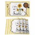 thumbnail image 1 of Sunflowers Placemats Set of 12, Yellow Floral Botanical Checkered Farmhouse Placemats for Dining Table, Place Mats for Kitchen Tabletop, Waterproof Wipeable Dining Table Mats Set, 1 of 9