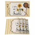 thumbnail image 1 of Sunflowers Placemats Set of 12, Yellow Floral Botanical Checkered Rustic Placemats for Dining Table, Place Mats for Kitchen Tabletop, Waterproof Wipeable Dining Table Mats Set, 1 of 9