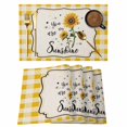 thumbnail image 1 of Sunflowers Placemats Set of 4, Yellow Floral Watercolor Botanical Checkered Rustic Placemats for Dining Table, Place Mats for Kitchen Tabletop, Waterproof Wipeable Dining Table Mats Set, 1 of 9
