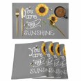 thumbnail image 1 of Sunflowers Placemats Set of 6, Modern Bee You Are My Sunshine Grey Placemats for Dining Table, Place Mats for Kitchen Tabletop, Waterproof Wipeable Dining Table Mats Set, 1 of 9