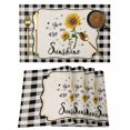 thumbnail image 1 of Sunflowers Placemats Set of 6, Yellow Floral Botanical Black White Checkered Rustic Placemats for Dining Table, Place Mats for Kitchen Tabletop, Waterproof Wipeable Dining Table Mats Set, 1 of 9