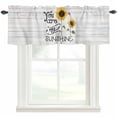 thumbnail image 1 of Sunflowers Rod Pocket Curtain Valance, Farmhouse Country Bee Wooden Grain Farmhouse Window Valance for Living Room, Bedroom, Kitchen 54"W x 18"L, 1 of 9