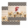 thumbnail image 1 of Sunflowers Rooster Kitchen Dish Towels for Drying Dishes Set of 2, Farmhouse Vintage Beige Wooden Plaid Waffle Weave Microfiber Hand Tea Bathroom Towels Quick Dry & Absorbent Towel 12x12, 1 of 7