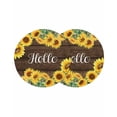 thumbnail image 1 of Sunflowers Round 13 Inch Placemats Set of 2, Yellow Summer Botanical Elegant Flowers Wooden HeatResistant Non Slip Place Mats for Dining Table, Wipeable Braided Kitchen Table Mats for Housewarming, 1 of 9