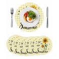 thumbnail image 1 of Sunflowers Round 13 Inch Placemats Set of 6, Spring Summer Bees Floral Yellow Plaid HeatResistant Non Slip Place Mats for Dining Table, Wipeable Braided Kitchen Table Mats for Housewarming, 1 of 9