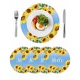 thumbnail image 1 of Sunflowers Round 15 Inch Placemats Set of 4, Yellow Summer Botanical Elegant Flowers HeatResistant Non Slip Place Mats for Dining Table, Wipeable Braided Kitchen Table Mats for Housewarming, 1 of 9