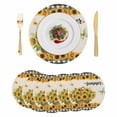 thumbnail image 1 of Sunflowers Round 15 Inch Placemats Set of 6, Farmhouse Retro Flowers Butterfly Checkered HeatResistant Non Slip Place Mats for Dining Table, Wipeable Braided Kitchen Table Mats for Housewarming, 1 of 9