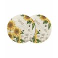 thumbnail image 1 of Sunflowers Round Placemats Set of 2 for Dinning Tables,Heat-proof Braided Table Mats 15 Inch,Farmhouse Retro Butterfly Beige Yellow Washable Place Mat for Kitchen Restaurant Party Decor Table Setting, 1 of 9