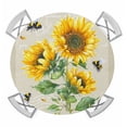 thumbnail image 1 of Sunflowers Round Tablecloth for 36-44 Inch Tables,Fitted Table Cover with Elastic Edge,Farmhouse Botanical Yellow Flowers Bee Retro Waterproof Outdoor Table Cloth Protector for Patio Garden Dinner, 1 of 9