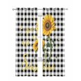 thumbnail image 1 of Sunflowers Sheer Curtains 63 Inch Length 2 Panels Set for Living Room/Bedroom, Spring Summer Bees Floral Black Plaid Kitchen Curtains Grommet Semi-Sheer Curtains Drapes Window Treatments 42"x63"x2, 1 of 7