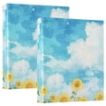 thumbnail image 1 of Sunflowers Sky 3 Ring Binders 1.5 inch Hardcover File Folders with Interior Pockets A4 Size Organizer for School Office Hospital, 1 of 8