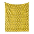 thumbnail image 1 of Sunflowers Soft Flannel Fleece Blanket, Spring Season Bouquets Gardening Yard Flower Petals Buds Fall Flora, Cozy Plush for Indoor and Outdoor Use, 60" x 80", Mustard Grey and White, by Ambesonne, 1 of 6