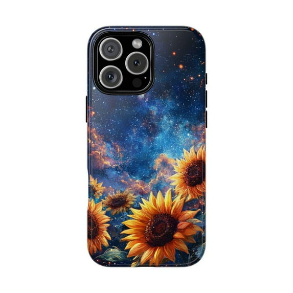 Sunflowers Starry Night Cosmic Space Floral Artistic Protective Phone Case for iPhone 11 12 13 14 15 16 17 Pro Max