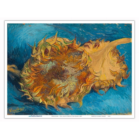 Sunflowers - Still Life - From an Original Color Painting by Vincent Van Gogh c.1887 - Master Art Print (Unframed) 9in x 12in