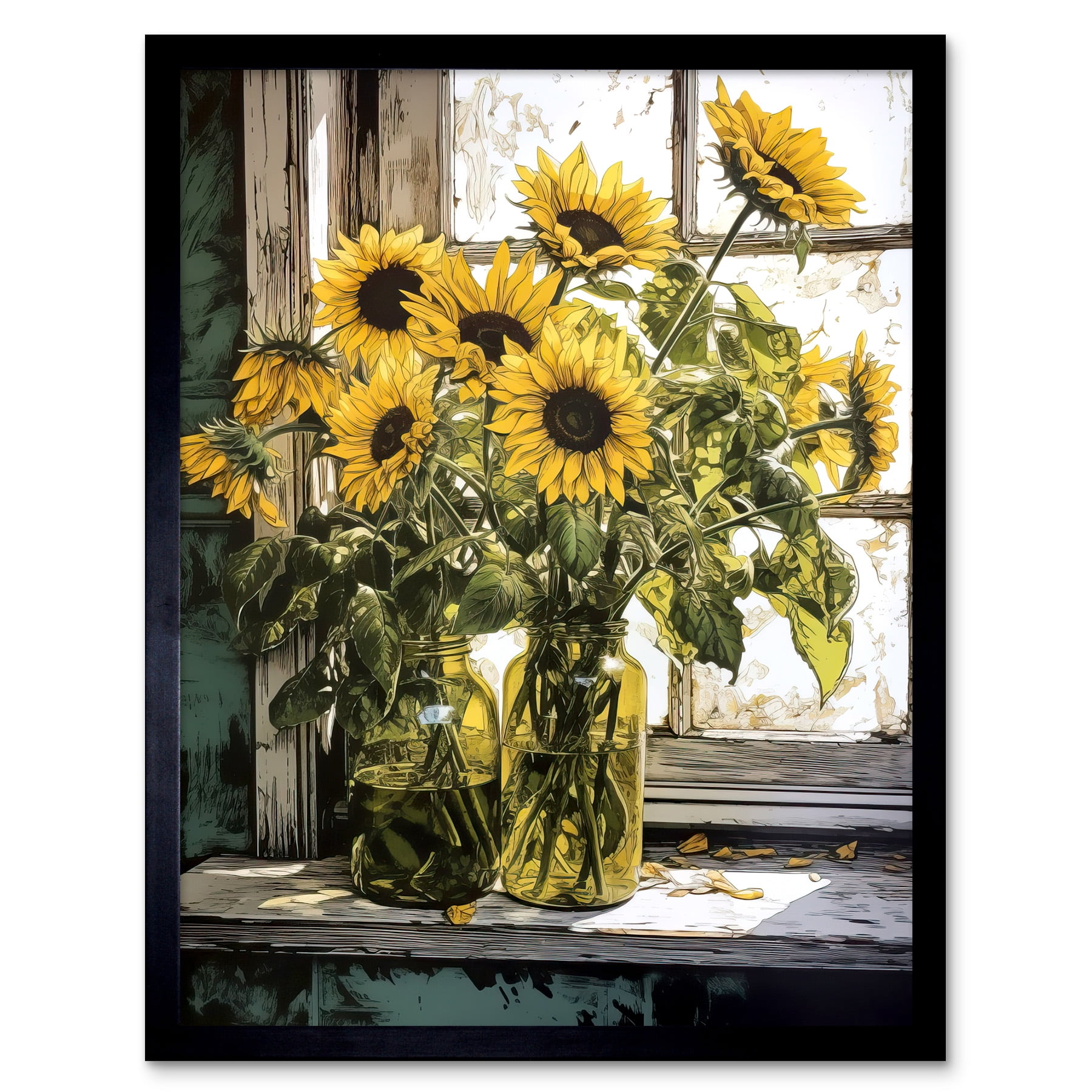 Sunflowers Painting Watercolor Floral Artwork Flowers Original Painting 10 by 8 inches good by Liubov Ivasiuk