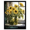 thumbnail image 1 of Sunflowers Still Life Watercolour Painting Yellow Flowers Farmhouse Window Sill Art Print Framed Poster Wall Decor 12x16 inch, 1 of 5