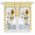 thumbnail image 1 of Sunflowers Swag Valances for Windows 2 Pack, Kitchen Window Curtains 36 Inch Length, Yellow Floral Botanical Checkered Farmhouse Privacy Swag Curtains for Living Room/Bathroom with Rod Pocket 36"x36", 1 of 8