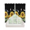 thumbnail image 1 of Sunflowers Swag Valances for Windows, Botanical Watercolor Butterfly Plant Rod Pocket Sheer Valances for Large Windows, Swag Toppers Light Filtering for Kitchen Living Room 2 Panels 36''x45'', 1 of 6