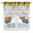 thumbnail image 1 of Sunflowers Swag Valances for Windows, Kitchen Curtains 36 Inch Length 2 Panels Set, Spring Botanical Truck Pig Wooden Grain Short Curtains for Small Windows Rod Pocket Cafe Curtains Drapes 28"x36", 1 of 8