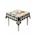 thumbnail image 1 of Sunflowers Table Cloth, Waterproof Tablecloth for Square Tables, Yellow Floral Botanical Black White Checkered Rustic Reusable Washable Fabric Table Cover for Restaurant Kitchen Dining Tables 60"x60", 1 of 9