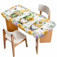 thumbnail image 1 of Sunflowers Table Cloths for 4 Foot Rectangle Tables, Spring Flowers Gnomes Hydrangea Daisy Wood Patio Waterproof Elastic Fitted Tablecloths, Washable Rectangular Table Cover for Camping, 1 of 8