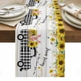 thumbnail image 1 of Sunflowers Table Runner - 48 Inch Long, Kitchen Dining Table Runner Dresser Scarves, Spring Botanical Truck Pig Wooden Grain Farmhouse Decor for Coffee Tables Wedding Party Banquet, 1 of 8
