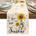 thumbnail image 1 of Sunflowers Table Runner - 60 Inch Long, Kitchen Dining Table Runner Dresser Scarves, Farmhouse Retro Botanical Floral Bee Love Heart Farmhouse Decor for Coffee Tables Wedding Party Banquet, 1 of 8
