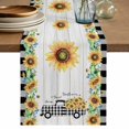 thumbnail image 1 of Sunflowers Table Runner 72 Inches, Botanical Bees Black White Plaid Truck Wooden Bed Runner Dresser Scarves Tabletop for Indoor Outdoor Parties/Ceremony/Banquet, 18" x 72", 1 of 9