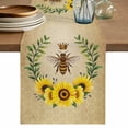 thumbnail image 1 of Sunflowers Table Runner 72 Inches, Farmhouse Bees Spring Summer Watercolor Floral Leaf Bed Runner Dresser Scarves Tabletop for Indoor Outdoor Parties/Ceremony/Banquet, 13" x 72", 1 of 8