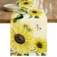 thumbnail image 1 of Sunflowers Table Runner - 90 Inch Long Spring Botanical Watercolor Blossom Flowers Cotton and Linen Blended Dress Scarves Farmhouse Table Runner for Kitchen Dining, Coffee Table, 13" x 90", 1 of 8