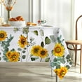 thumbnail image 1 of Sunflowers Tablecloth Waterproof Spring Winter Fall Eucalyptus Leaf Tablecloth Rectangle Farmhouse Table Cloth Flowers Stain Resistant Table Covers for Holiday Picnic Party 60"x84", 1 of 6