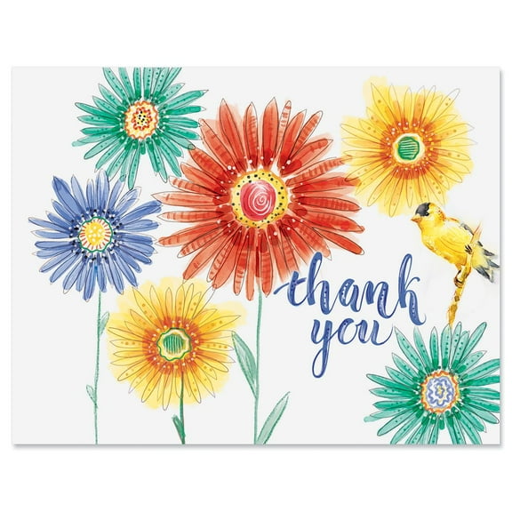Sunflowers Thank You Note Cards, Blank Inside, Set of 10, 4 1/4" x 5 1/2", Envelopes Included