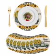 thumbnail image 1 of Sunflowers Truck Round 15 Inch Placemats Set of 8, Retro Summer Botanical Floral Plaid HeatResistant Non Slip Place Mats for Dining Table, Wipeable Braided Kitchen Table Mats for Housewarming, 1 of 9