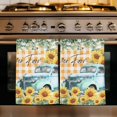 thumbnail image 1 of Sunflowers Trucks Kitchen Towels Set of 2, Spring Farmhouse Eucalyptus Orange Plaid Absorbent Dish Towels for Kitchen, Microfiber Hand Towel, Quick Drying Tea Towel for Cleaning Decorative Dishcloths, 1 of 7