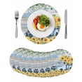 thumbnail image 1 of Sunflowers Trucks Round 15 Inch Placemats Set of 8, Spring Farmhouse Eucalyptus Teal Wood HeatResistant Non Slip Place Mats for Dining Table, Wipeable Braided Kitchen Table Mats for Housewarming, 1 of 9