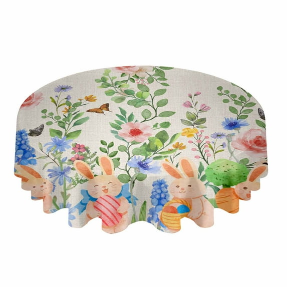 Autumn Sunflowers Tablecloths for Dining Table Waterproof Round Table Cover for Kitchen Living Room