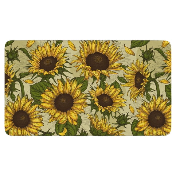 Sunflowers Vivid Summer Floral Doormat,Non-Slip Durable Mats Friendly Floor Door Mats for Indoor Outdoor Kitchen