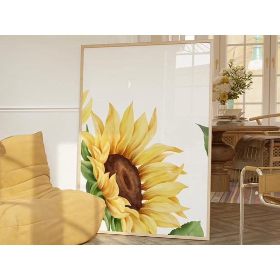 Sunflowers Wall Art Triptych Botanical Print Living Room Wall Art Flower Illustrations Floral Art Farmhouse Decor Wall Art, Modern Wall Decor, 12x18 UNFRAMED