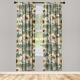thumbnail image 1 of Sunflowers Window Curtains, Nostalgic Effect Summer Vibes Floral Composition Dreamy Aura Print, Lightweight Decor 2-Panel Set with Rod Pocket, Pair of - 28"x84", Pastel Yellow Dark Rust, by Ambesonne, 1 of 3