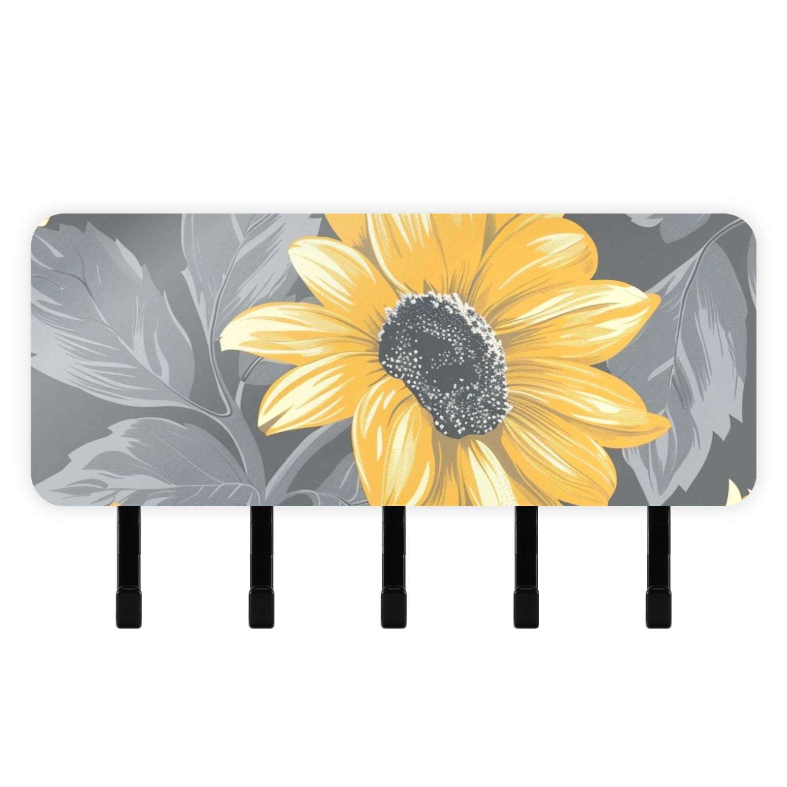 Sunflowers and Leaves Mail Holder Organizer Wall Mount with Shelf Key ...