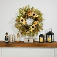 thumbnail image 1 of Northlight Pumpkins, Sunflowers and Fern Artificial Floral Fall Harvest Wreath - 28", 1 of 9