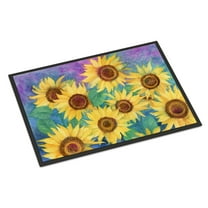 Sunflowers and Purple Doormat 18x27