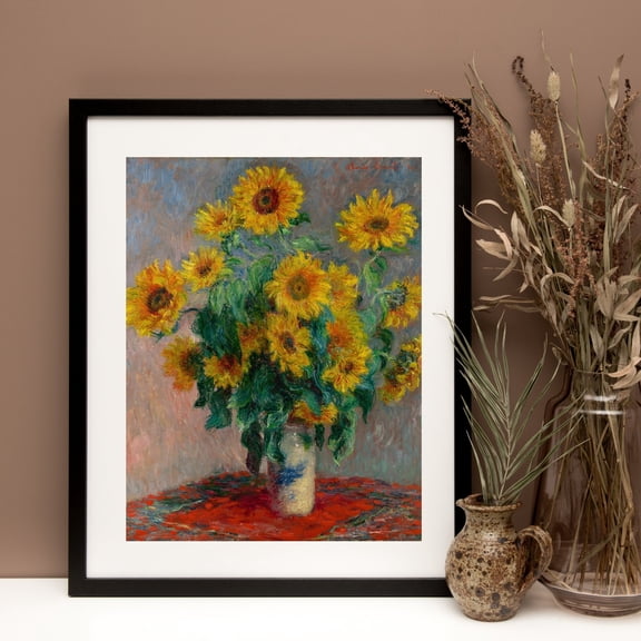Sunflowers by Claude Monet Classical Framed Wall Art
