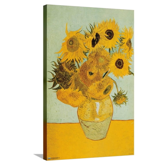 Sunflowers by Vincent van Gogh Canvas Wall Poster, 22.375" x 34"