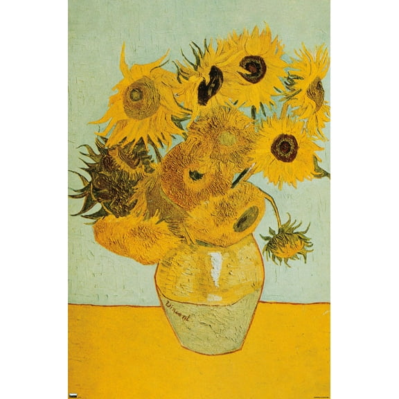 Sunflowers by Vincent van Gogh Wall Poster, 22.375" x 34"