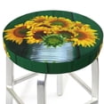thumbnail image 1 of Sunflowers in Bucket Round Bar Stool Seat Covers, Elastic Round Chair Cover Stool Seat Slipcover Bar Stool Cushions Round Pad for 12-14 inch, 1 of 5