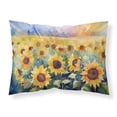 thumbnail image 1 of Sunflowers in Watercolor Fabric Standard Pillowcase, 1 of 5