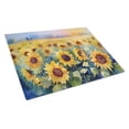 thumbnail image 1 of Sunflowers in Watercolor Glass Cutting Board Large 12 in x 15 in, 1 of 5